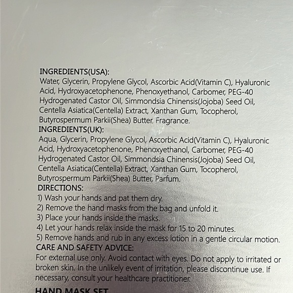 Brand New Hand & Foot Masks Jojoba Oil Moisturizing Hydrating Spa Shea Butter - Picture 10 of 16